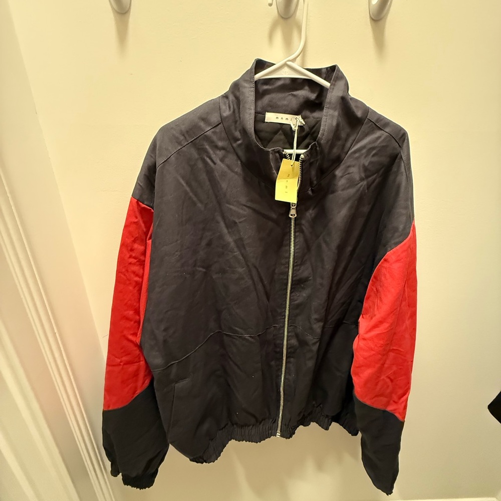 NWT MNML Black Jacket Red Sleeves Size 3X